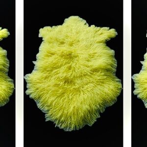 2.5 ft x 3.8 ft | Canary Tibetan Lamb Natural Shape Fur Microsuede Pelt Rug